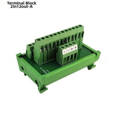 2 Input 12 Output Power Terminal Block with For DIN Rail 35mm Mount Compatible