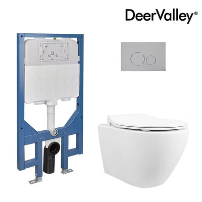 2-Piece 1.1/1.6 GPF Dual Flush Elongated Wall Hung Toilet with Concealed In-Wall