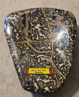 Vintage Wyoming Hell s Half Acre Souvenir Stone Rock Polished Ashtray 
