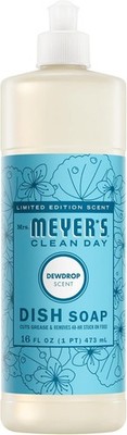 Mrs. MEYER'S CLEAN DAY Liquid Dish Soap, Biodegradable Formula, Dewdrop, 16 Fl O
