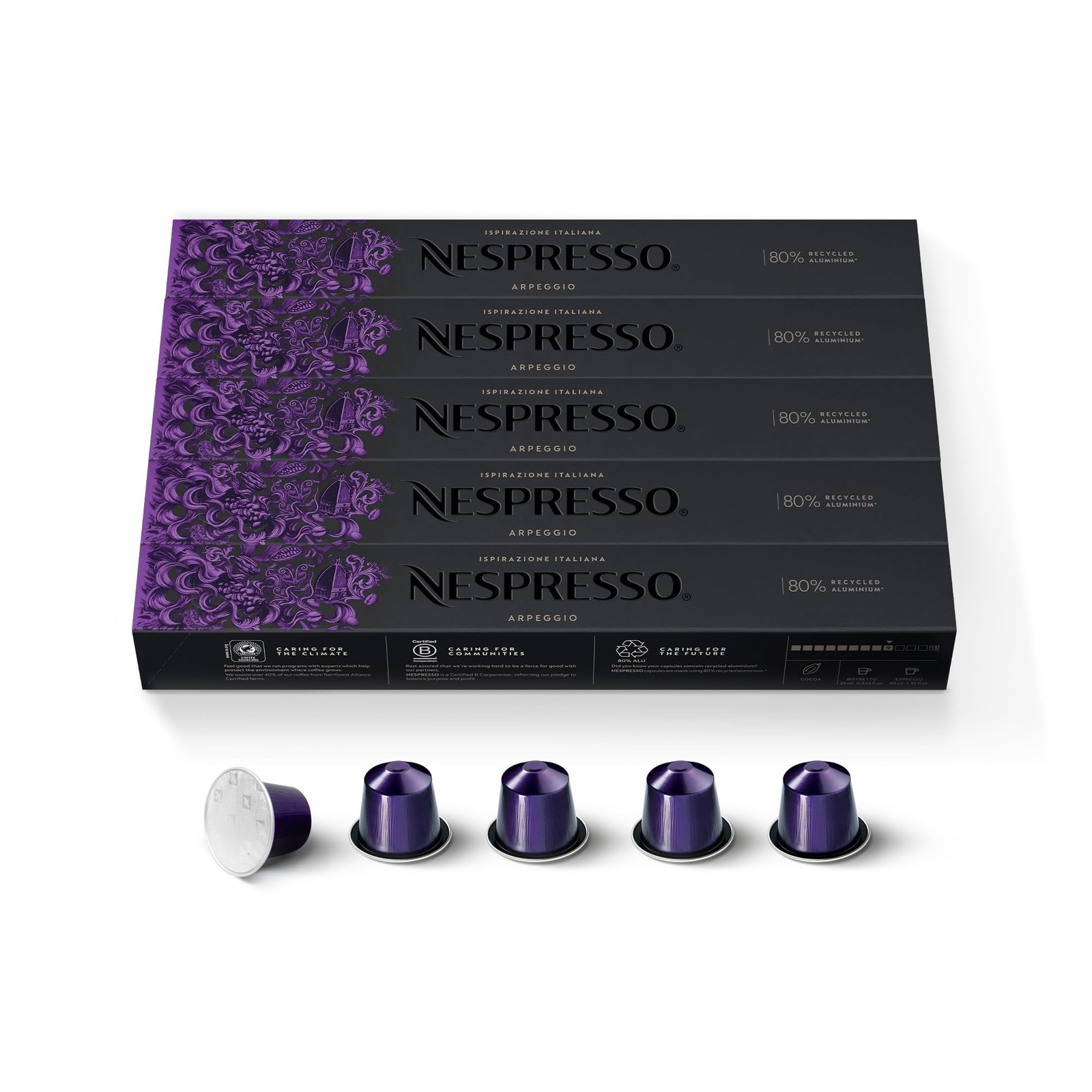Nespresso Original Coffee Pods 50 Arpeggio coffee pods Make Espressos Cappuccino