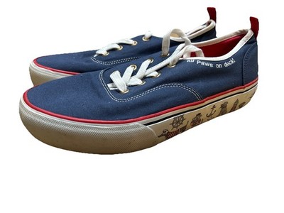 Rare Bobs For Dogs Skechers womens Size 9 lace sneaker All paws on Deck Nautical