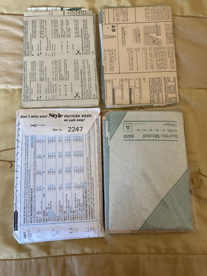 4 Used 1980s Sewing Patterns 3 Burda & One Style 3 Cut To Size 14 One To 12. - Image 2 of 4