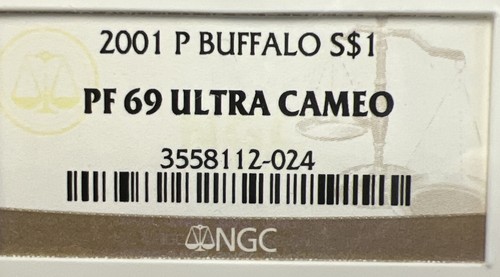 2001 P Buffalo Silver Dollar Certified PCGS Proof 69 Ultra Cameo - Picture 3 of 5