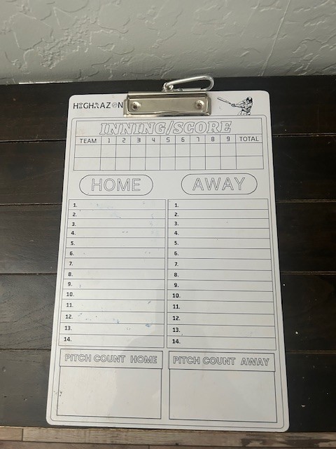 Dugout Line-Up Charts Baseball Softball Score Record Keeper
