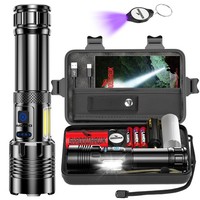 Taschenlampe Led 500000 Lumen XHP70.2, Usb Aufladbar, IP67 Wasserdicht, 5 Modi