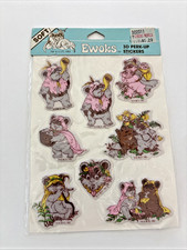 Vintage Ewoks Soft Stickers Wicket Princess Kneesaa 1980s Star Wars