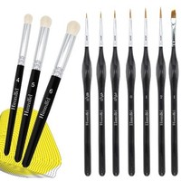 Miniatur Drybrush Pinsel Set, 3 Trockenpinsel & 7 Feine Detailpinsel