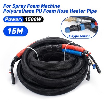 15M Polyurethane PU Foam Hose Heating Hose Heater Pipe for Spray Foam Machine