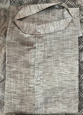 Indian Cotton Khadi Kurta Casual Wear Mandarin Collar Size 40
