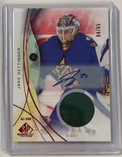 2024-25 SP Game Used Red Auto Jersey #136 Jake Oettinger Auto 04/65 Dallas Stars