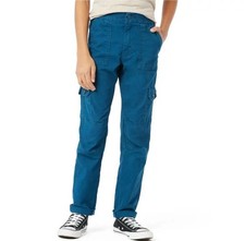 Signature by Levi Strauss Boys Blue Pull On Cargo Pants Elastic Waist Size Large