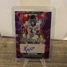 2025 Prizm Draft Autographs AUTO Xzavier Henderson Signing Day Purple ICE /199