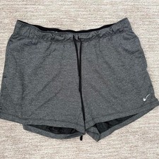 Nike Dri-FIT Womens L Gray Drawstring Running Athletic Shorts