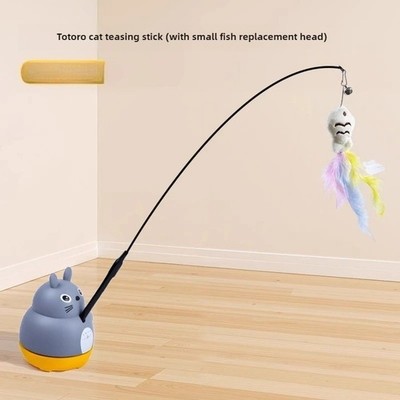 Funny Cat Wand Toy Feather Teaser Stick Interactive Kitten Play Toy