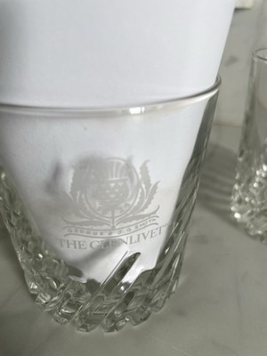 The Glenlivet Scotch Whiskey - Set of 2 Glasses  On The Rocks Lowball Glasses