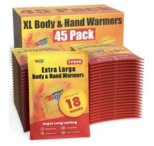 Large Hand & Body Warmers (45 Count) - Up to 18 Hours of  Assorted Styles 