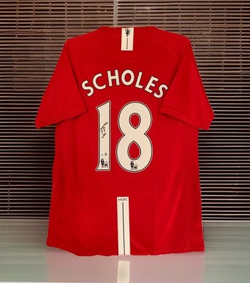 Paul Scholes Signed Autographed MU 2007/08 Home Jersey Shirt with