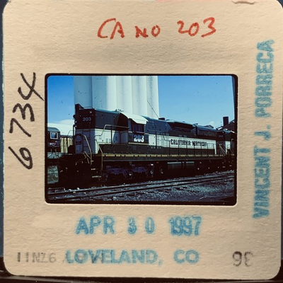 #ad Original 35mm Slide California Northern CFNR 203 Diesel Train Loveland CO 1997 $7.99