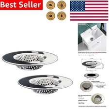 304 Stainless Steel Shower Drain Hair Catcher, 2 Pack Strainers, Fits 3