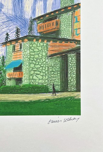 DAVID HOCKNEY - The Yosemite suit - House with green and brown - signed, 62/500 - Picture 3 of 4