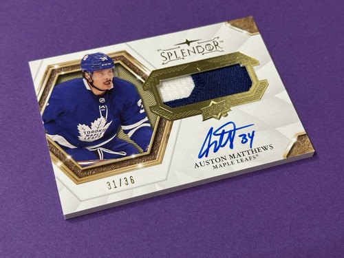 2019-20 UD THE CUP AUSTON MATTHEWS SPLENDOR PATCH AUTO /36 TORONTO MAPLE LEADS - Picture 3 of 4
