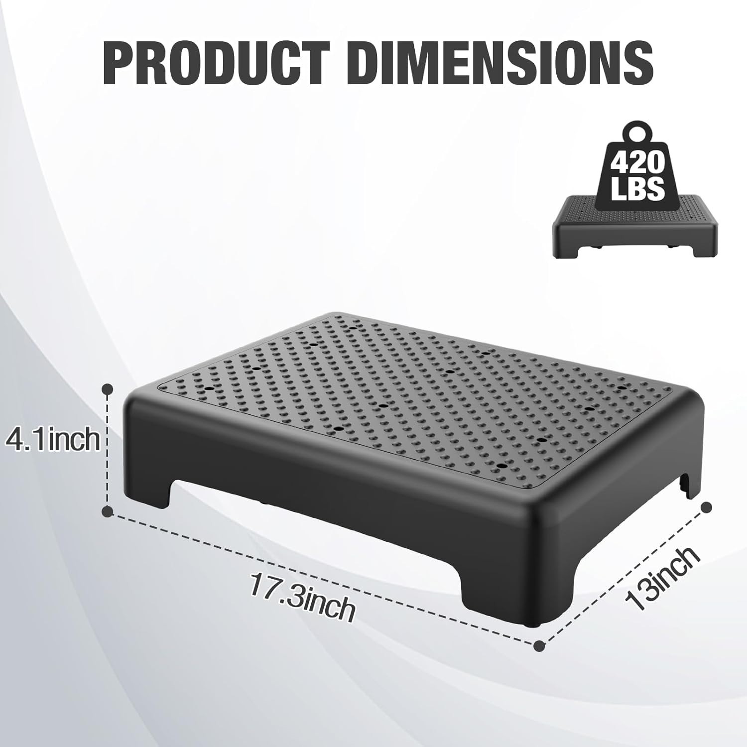 Durable Non-Slip Mobility Step for Elderly - Lightweight Stool for Bedside & Car