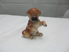Vintage Boxer Puppy Dog Porcelain Figurine Sitting Japan 1950&rsquo;s