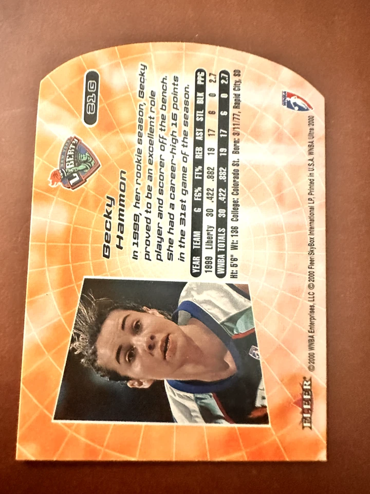 Becky Hammon 2000 Fleer Ultra Gold Medallion WNBA rc rookie - Image 2 of 2
