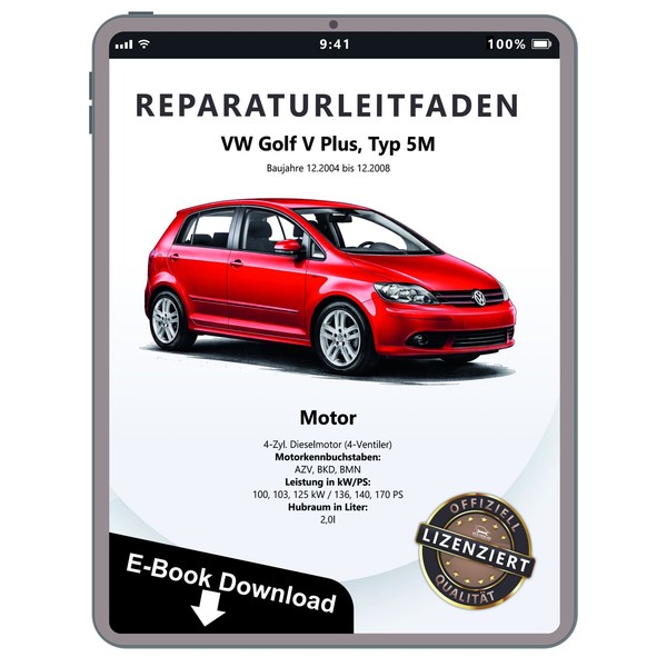 Vw Golf 5 Plus 5M 2004-2008 Dieselmotor 2,0L 136-170 Ps Werkstatthandbuch Pdf-image