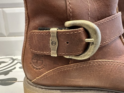 Timberland Nellie Brown Nubuck Waterproof Pull On Biker Boots UK Size 6 EU 39 - Picture 8 of 15