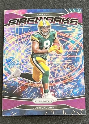 2024 Panini Prizm - Fireworks Josh Jacobs #5 Purple Power Prizm 30/49