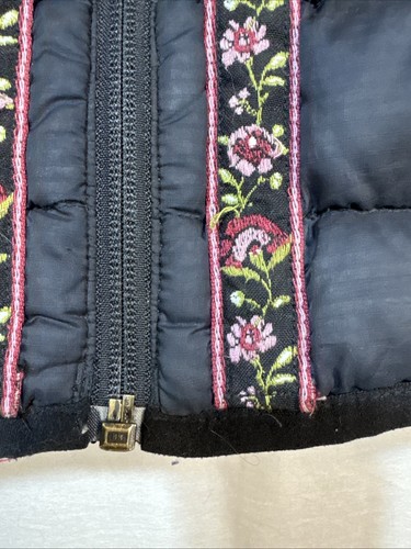 Marmot 600 Down Fill Black Puffer Jacket Youth Small 7/8 Modified Floral Ribbon - Picture 4 of 20