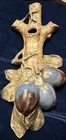 Antique 1920's Weller Pottery Woodcraft Plum Wall Pocket Vase