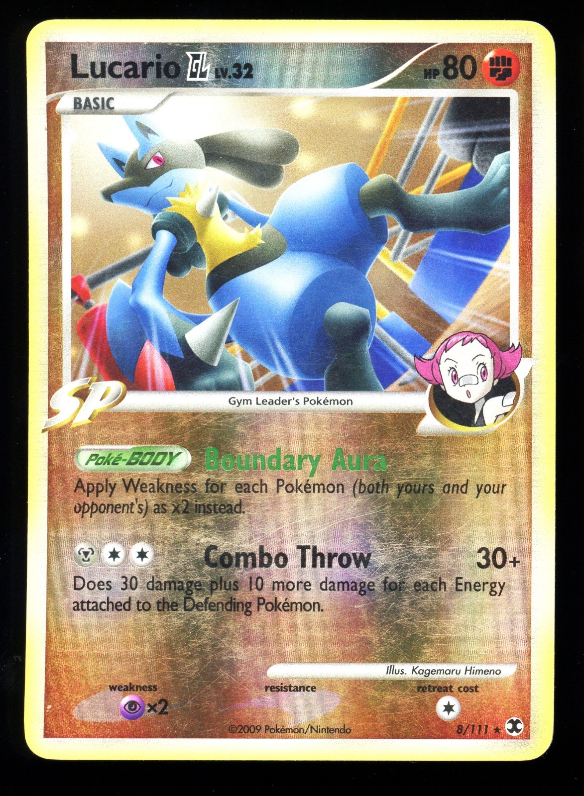 Lucario GL 8/111 LP Rising Rivals Reverse Holo Vintage Pokemon Card TCG - LP