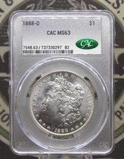 1888 "O" Morgan SILVER Dollar $1 CACG MS63 CAC #782 Unc BU ECC&C, Inc.