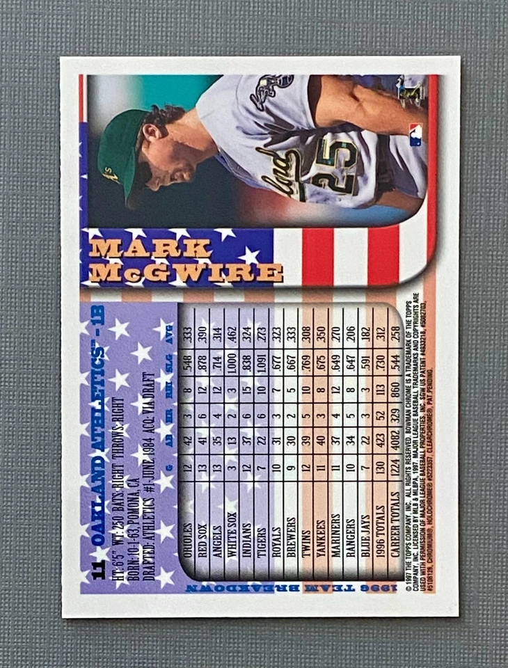 Bowman Chrome 1997 - Mark McGwire #11 International Foto 2 de 2