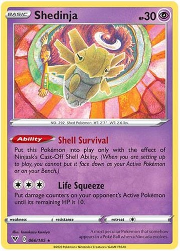 Pokemon Card - Vivid Voltage 066/185 - SHEDINJA (rare) - NM/M