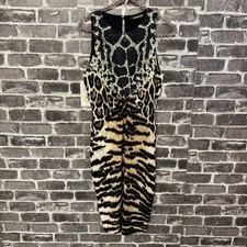 Roberto Cavalli dress tiger print stretchy fitted sleeveless SIZE 40 US 4 6