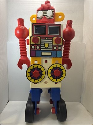 Chip The Robot 1986 Discovery Toys 80s Vintage Lrg 29  Rare Build Nuts Bolts Bot