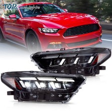 Aftermarket Headlight Assemblies VLAND 2xLED Projector Headlights Assembly For 2015-2017 Ford Mustang Front Lamps