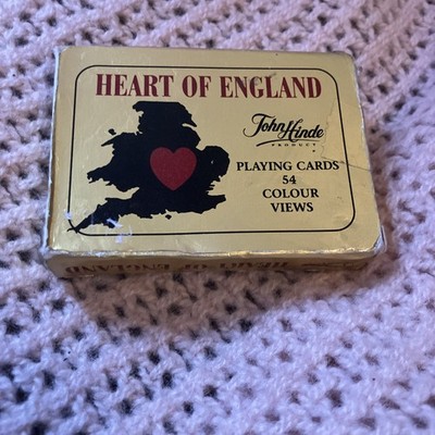 Vintage Packung John Hinde Spielkarten HERZ ENGLAND Farbansichten BX19