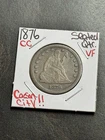 1876 CC Seated Liberty Quarter VF - XF Very Fine U.S. 25c Type Coin (Raw18738)