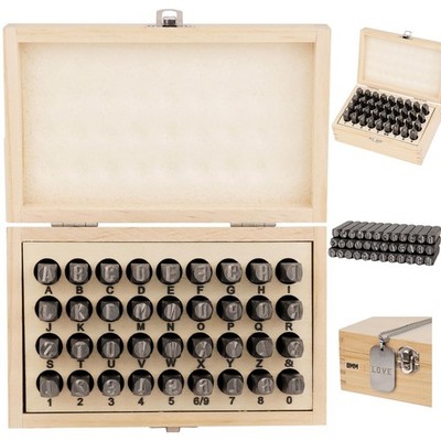36-Piece Number & Letter Stamp Set 5/16'' (8mm) A-Z for Metal, Wood, Leather Craf