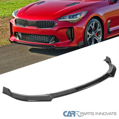 Fit 18-21 Kia Stinger GT-Line Glossy Black Front Bumper Lip Splitter Spoiler 3PC