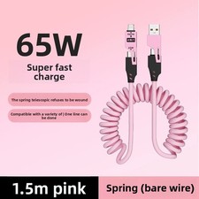 US 4 in 1 Fast Charging Cable 65W USB C to USB C For iPhone Charger CarPlay Cord
