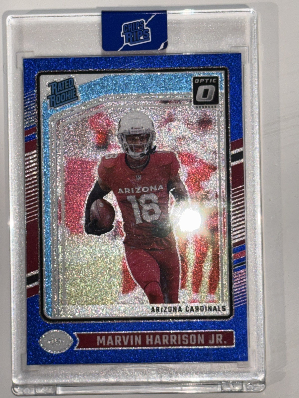 2024 Donruss Optic Marvin Harrison Jr. Blue Glitter Rated Rookie #276