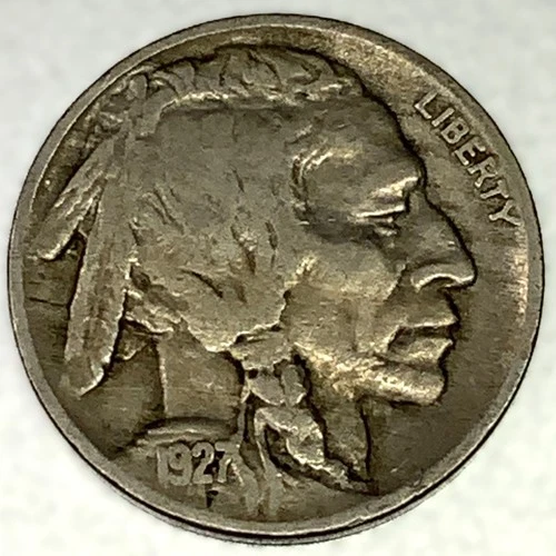 1927-P Buffalo Nickel 5C Fine (F) FULL DATE Philadelphia Actual Coin Shown -2126