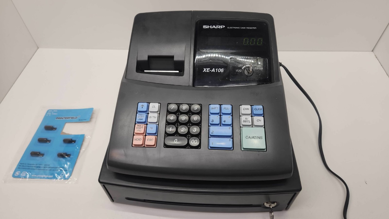 Sharp XE-A106 Electronic Cash Register w/ Cash Till, Both Keys | TESTED, READ