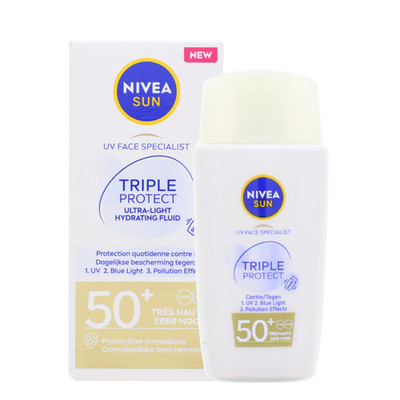 NIVEA SUN Triple Protect LSF50+ Sonnenpflege mit Hyaluronsäure 40ml